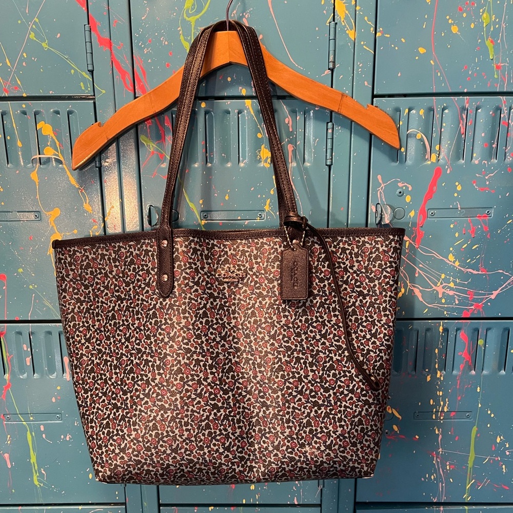 Authentic COACH Reversible Blue Paisley Tote